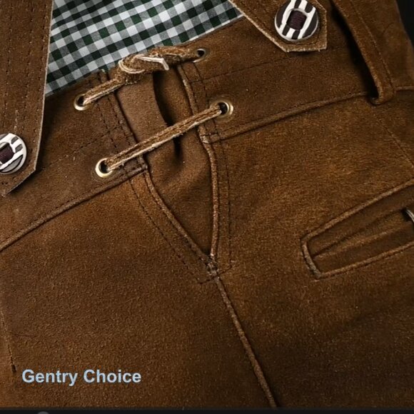 Mens Traditional Oktoberfest Lederhosen Vintage German Lederhosen for Men - Picture 8 of 10